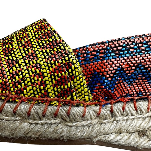 Soft Surroundings Nissa Espadrille Metallic Woven Tribal Print Slip On Shoes 7 - Picture 13 of 14